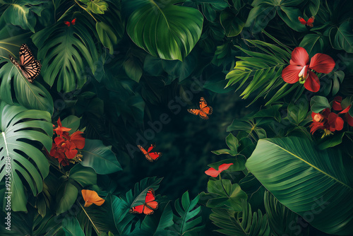 Images of the natural tropical atmosphere background. Space for text.