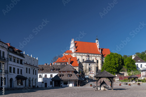 Summer skyline cityscape of Kazimierz Dolny, Lesser Poland (Małopolska). Panoramic view of Old Town market square
