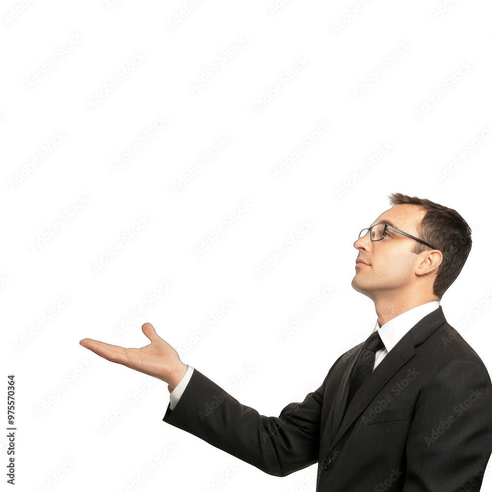 Businessman presenting an idea with a confident expression, showcasing professionalism and engagement in a corporate setting. transparent background Businessman presenting an idea with a confident expression, showcasing professionalism and engagement in a corporate setting. transparent background
