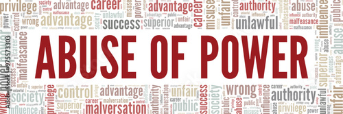 Abuse of Power word cloud conceptual design isolated on white background.