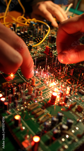 Team of Engineers Soldering Circuits and Connections for Electronic Control