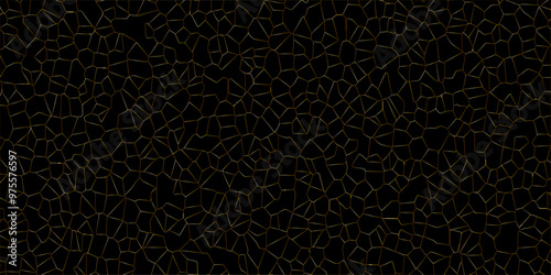 Black abstract broken glass crystalize isolated quartz geometric retro tiles seamless pattern terrazzo vintage vector background.