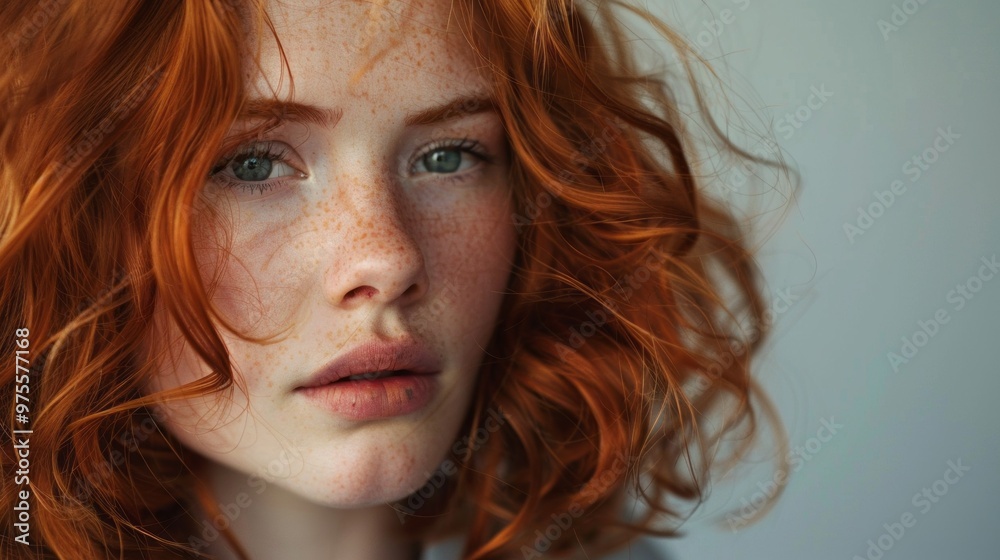 A woman with red hair and a red nose A woman with red hair and a red nose