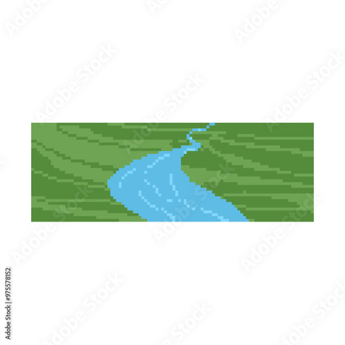 long blue river pixel art