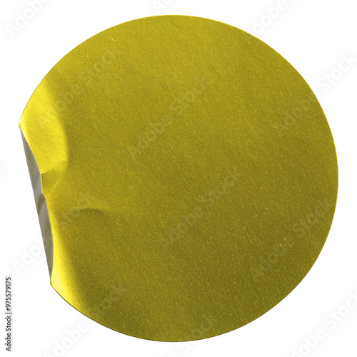 Transparent png of blank gold round adhesive paper sticker label