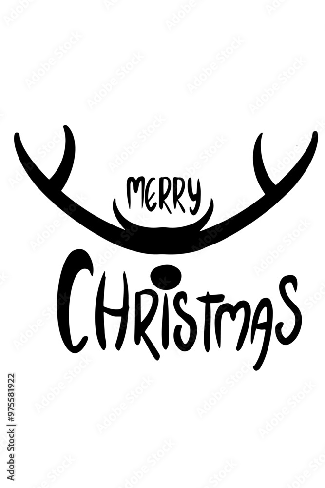 vector merry christmas text with head reindeer vector merry christmas text with head reindeer