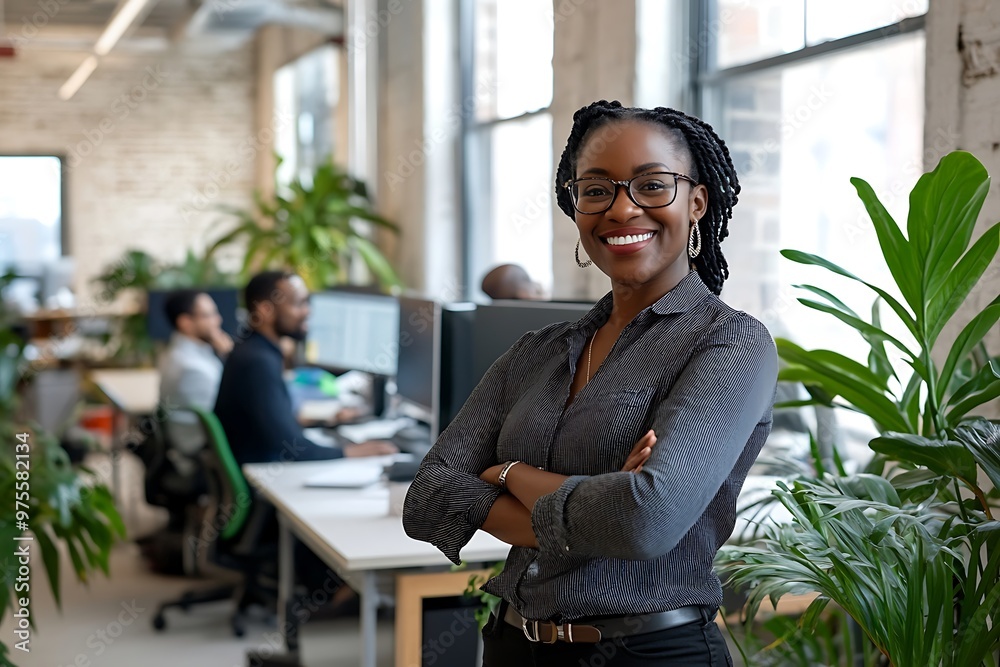 Confident Businesswoman Leading Team at Office Meeting Confident Businesswoman Leading Team at Office Meeting