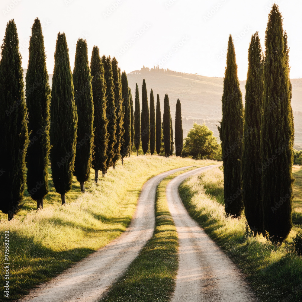 Fototapeta premium Zypressenweg Toscana
