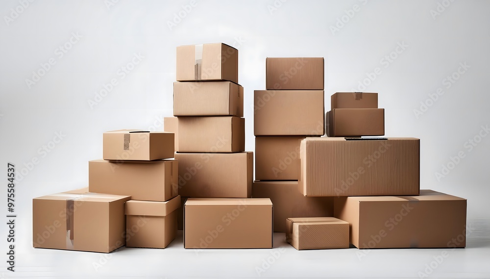 Stacked Cardboard Boxes for Moving Stacked Cardboard Boxes for Moving