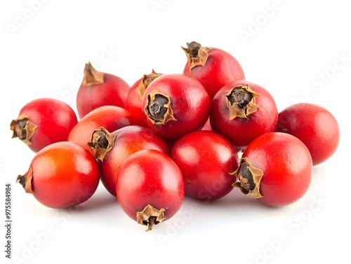 Rosehip berries isolated on white background