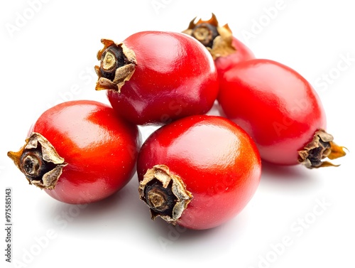 Rosehip berries isolated on white background