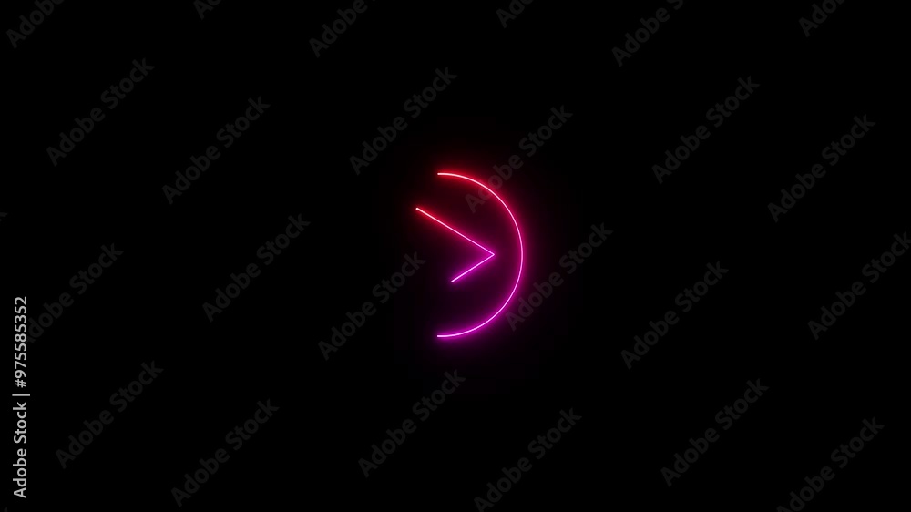 Video, audio neon play button icon animation. Video, audio neon play button icon animation.