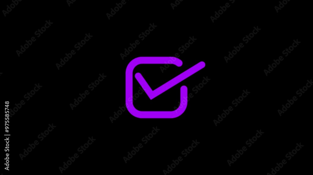 Simple Check mark icon, positive tick symbol of approved, success, confirm, correct concept animation background
