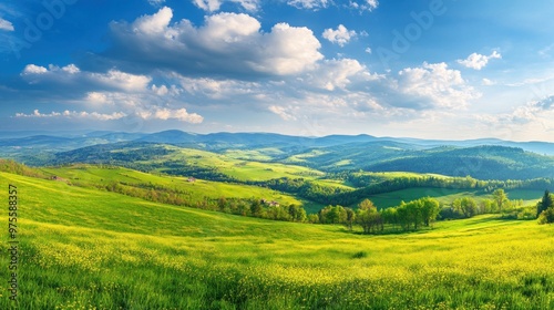 Green Hills and Blue Sky