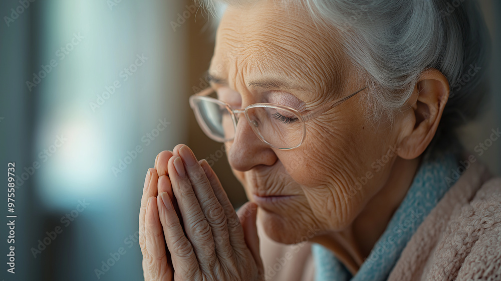 An elderly woman in a hospital room, her hands clasped together as she wipes away tears of relief and joy after being told she is cancer-free following an LDCT scan, the room fille An elderly woman in a hospital room, her hands clasped together as she wipes away tears of relief and joy after being told she is cancer-free following an LDCT scan, the room fille