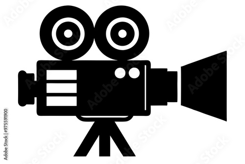 Movie camera, Video camera vector icon.