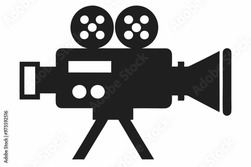 Movie camera, Video camera vector icon.