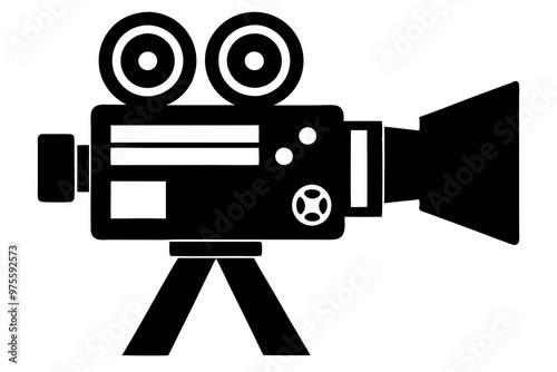 Movie camera, Video camera vector icon.