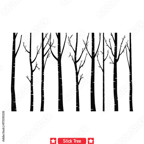 Infinite Growth Inspirational Stick Tree Silhouettes for Development Themes