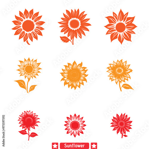 Floral Harmony Charming Sunflower Silhouettes Collection