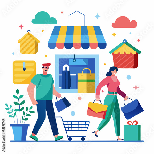 person with shopping cart