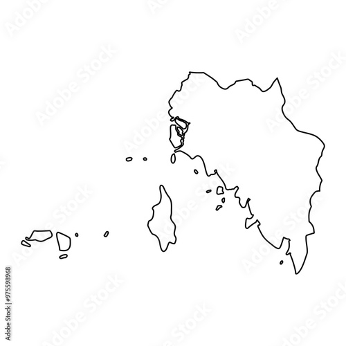 Satun province map, administrative division of Thailand. Vector illustration. photo