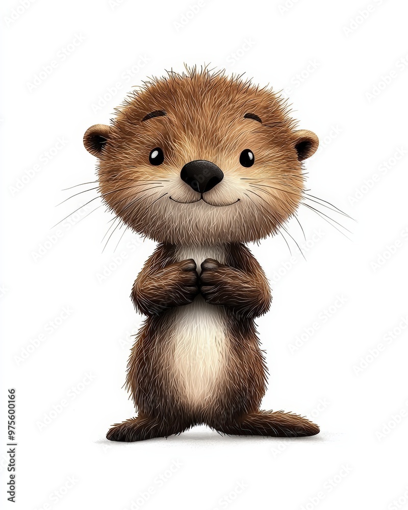 A cute cartoon otter character with a charming smile and fluffy fur, perfect for children's illustrations and playful themes. A cute cartoon otter character with a charming smile and fluffy fur, perfect for children's illustrations and playful themes.