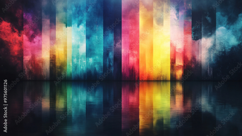 A rainbow of fireworks bursts over a tranquil body of water, with the colors reflecting beautifully on the surface. A rainbow of fireworks bursts over a tranquil body of water, with the colors reflecting beautifully on the surface.