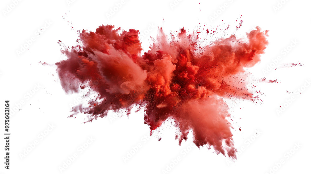 Red color explosion on transparent background Red color explosion on transparent background