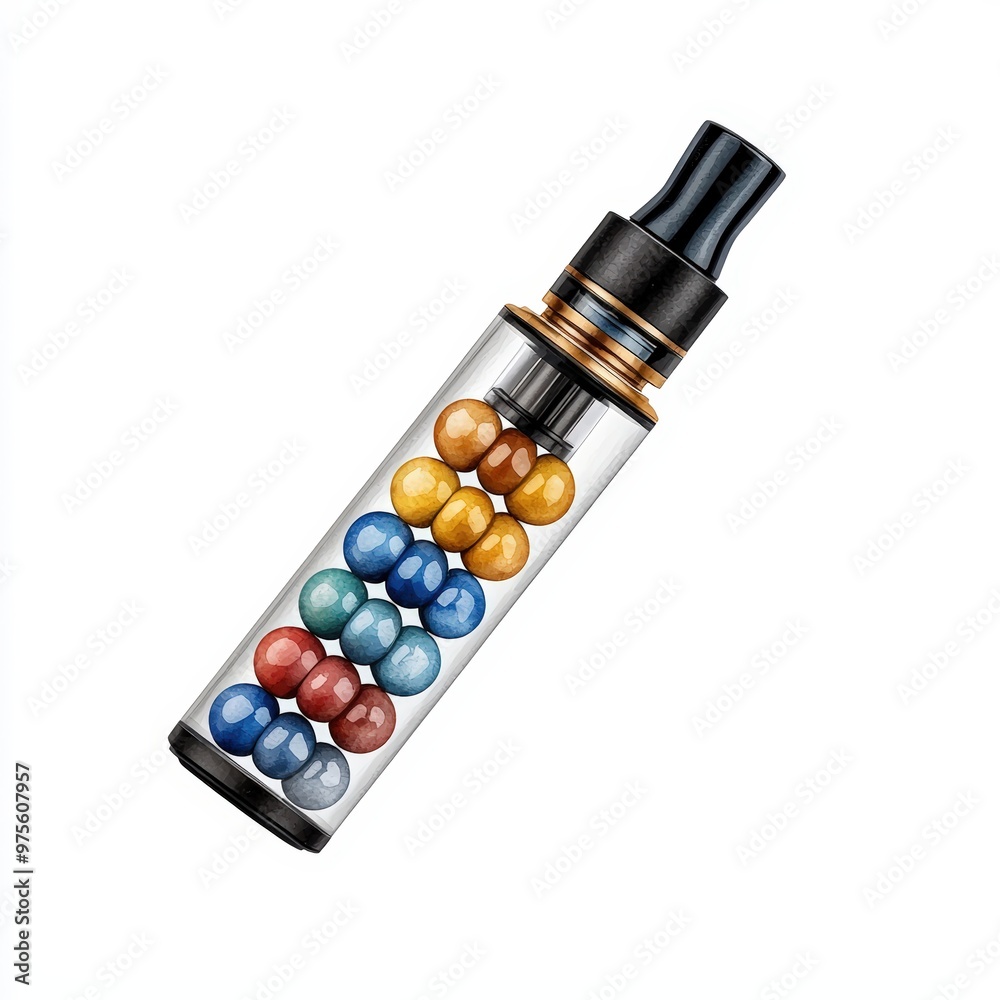 A stylish vape bottle filled with colorful beads, perfect for creative and modern vaping experiences. A stylish vape bottle filled with colorful beads, perfect for creative and modern vaping experiences.