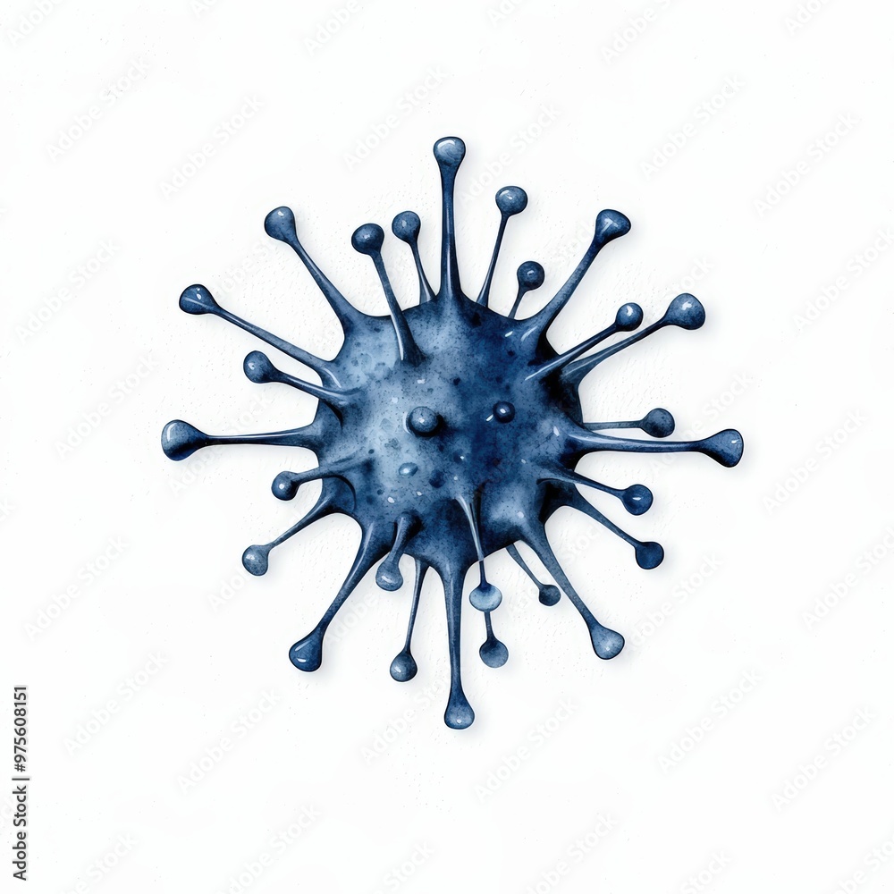A stylized depiction of a microorganism with spiky extensions, representing the concept of viruses and germs in a creative manner. A stylized depiction of a microorganism with spiky extensions, representing the concept of viruses and germs in a creative manner.