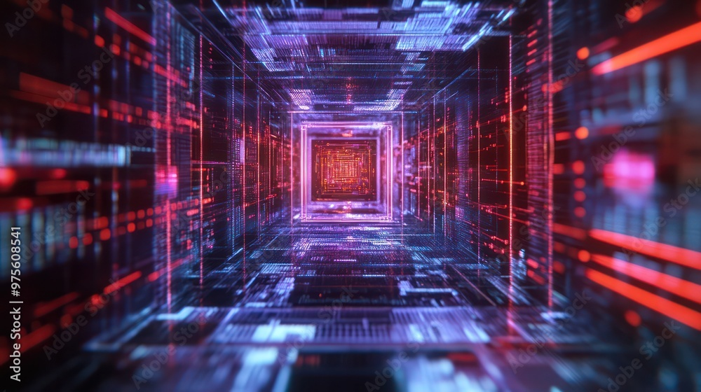 Quantum computing technology, showcasing futuristic computers capable of processing complex data at incredible speeds.