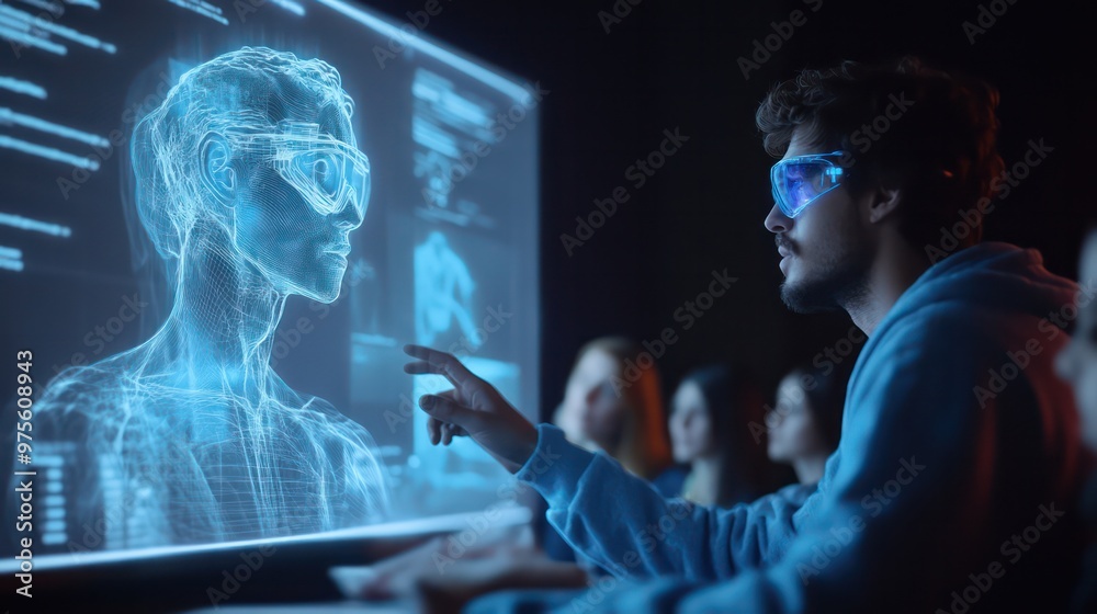 Holographic technology in education, featuring interactive 3D models used in classrooms to enhance learning and visualization. Holographic technology in education, featuring interactive 3D models used in classrooms to enhance learning and visualization.