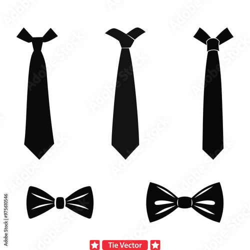 Men s Tie Clipart Set  Professional Wardrobe Essentials