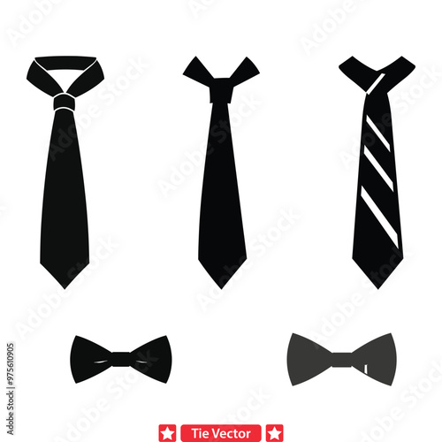 Contemporary Necktie Vector Pack  Urban Style Elements