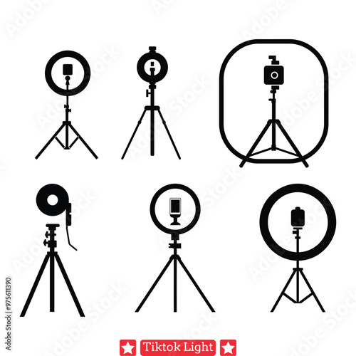 Dynamic TikTok Light Silhouette Collection  Spark Inspiration with Stylish Vector Art