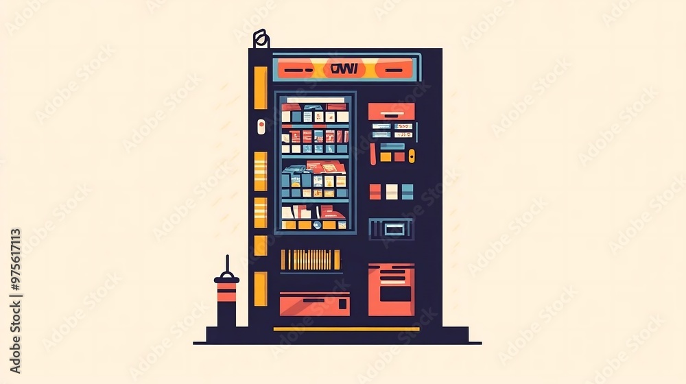 Colorful Vending Machine Illustration Colorful Vending Machine Illustration