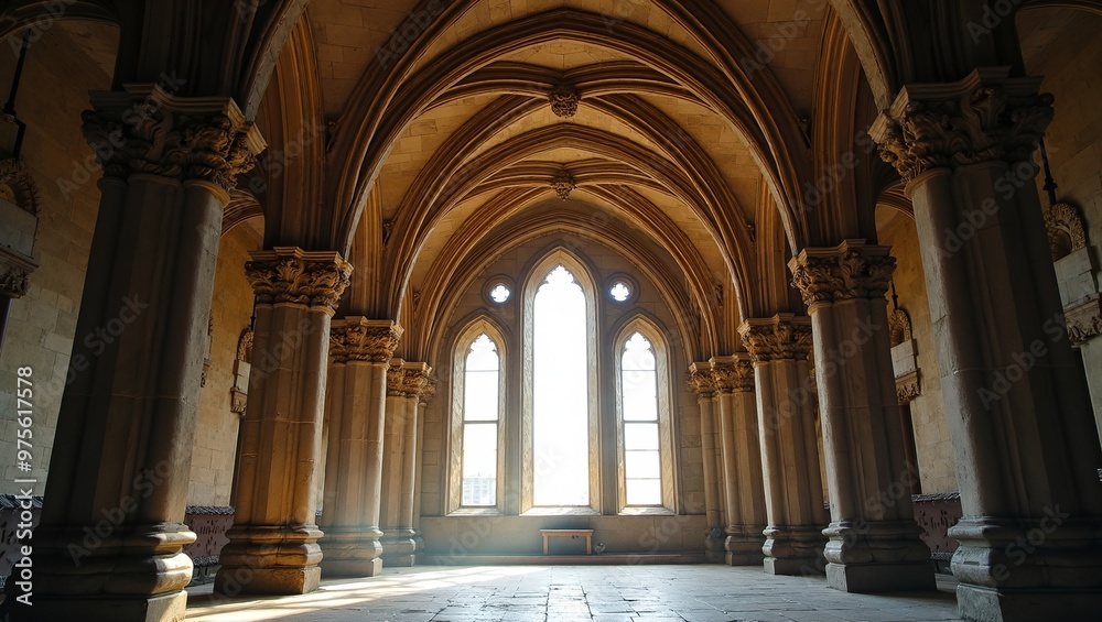 Intricate Gothic archway with aged stone carvings Intricate Gothic archway with aged stone carvings