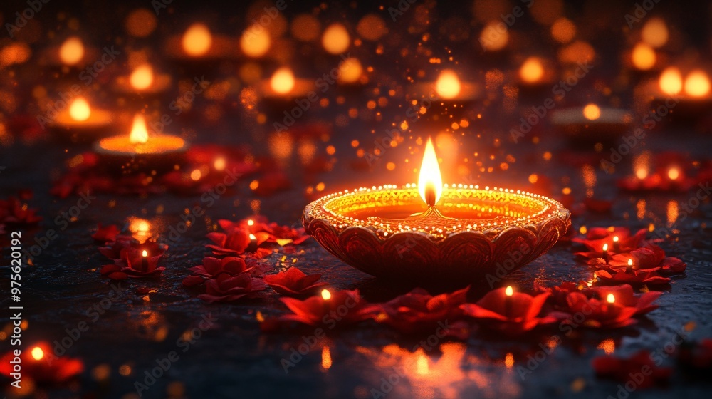 Illuminated Diwali Toran - A Stunning 3D Rendering with Glowing Lights and Textures for Festive Celebrations Illuminated Diwali Toran - A Stunning 3D Rendering with Glowing Lights and Textures for Festive Celebrations