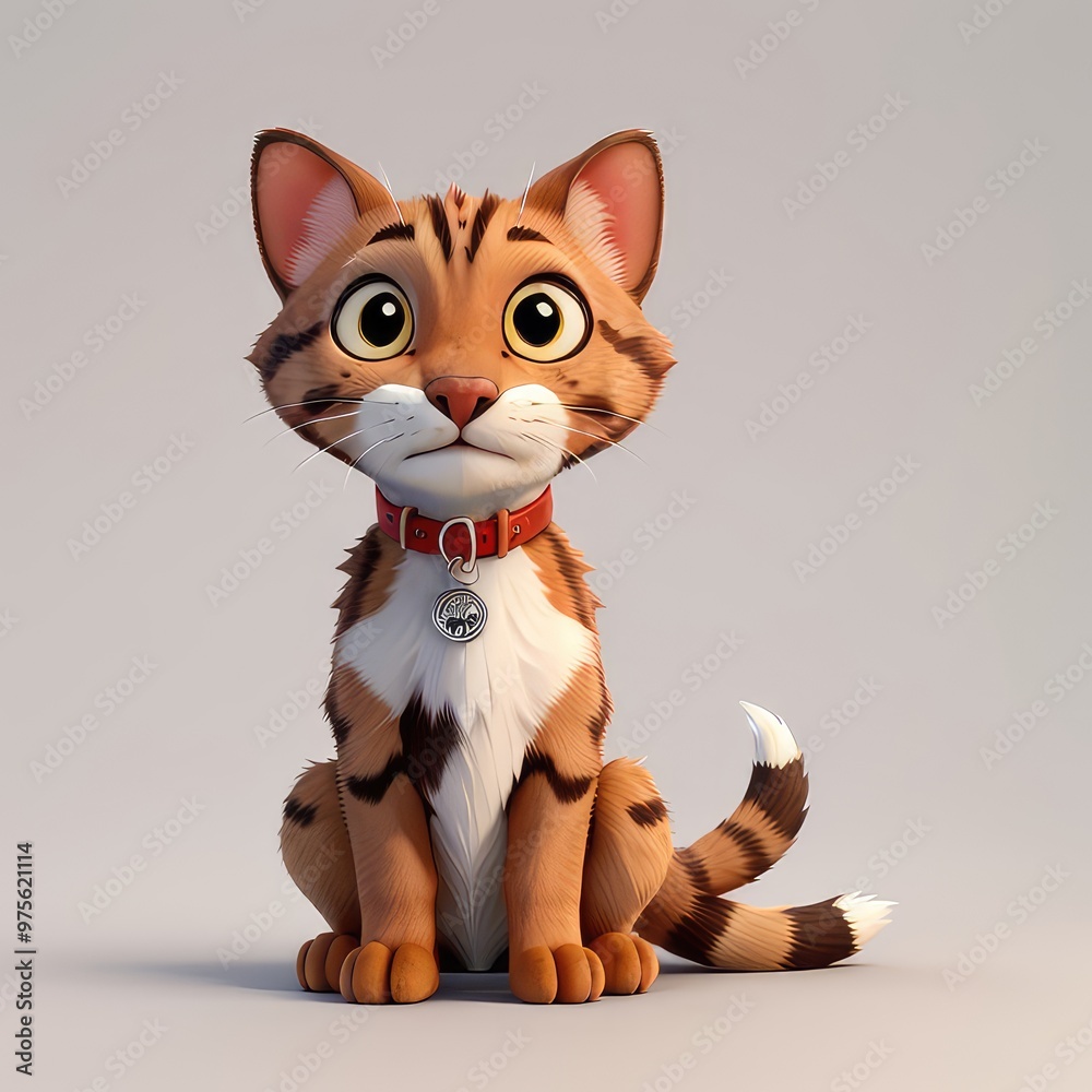 3d cartoon of a cat