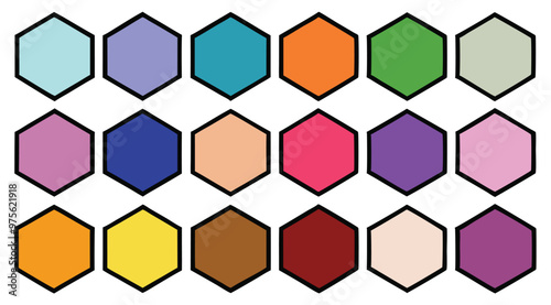 Abstract shapes color palate swatch's