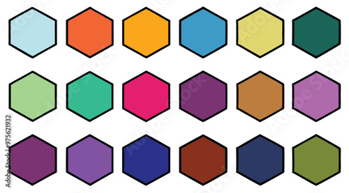 Abstract shapes color palate swatch's