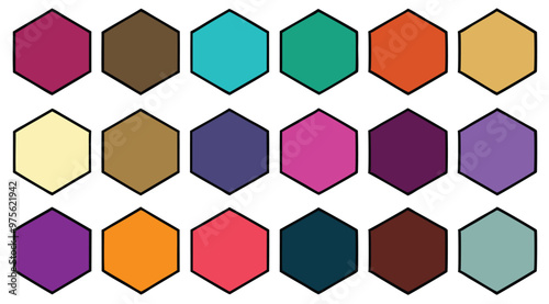 Abstract shapes color palate swatch's