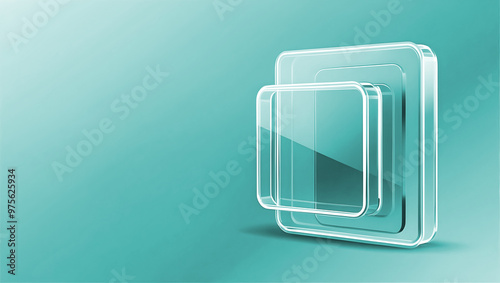 elegant aesthetic design, template with copy space area, colourful glass isolated on clean background, blank advertising display	
