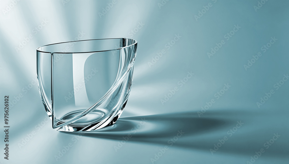 elegant aesthetic design, template with copy space area, colourful glass isolated on clean background, blank advertising display