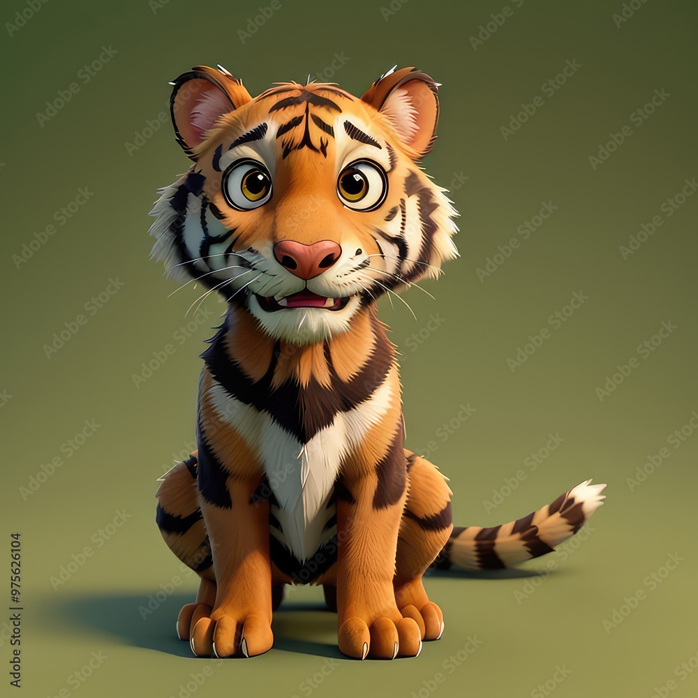 tiger cartoon with a smile tiger cartoon with a smile