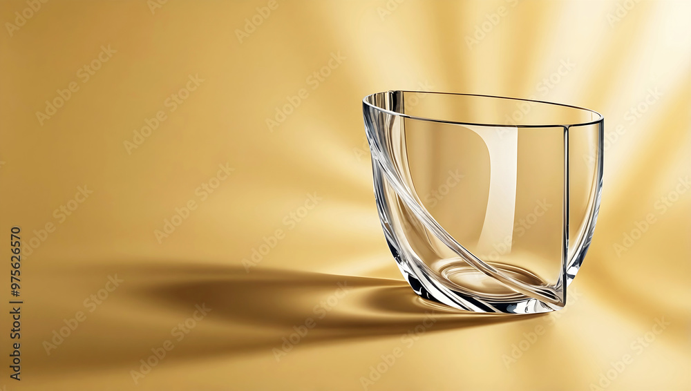 elegant aesthetic design, template with copy space area, colourful glass isolated on clean background, blank advertising display