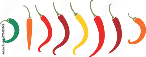 Chili pepper logo. Isolated chili pepper  on white background