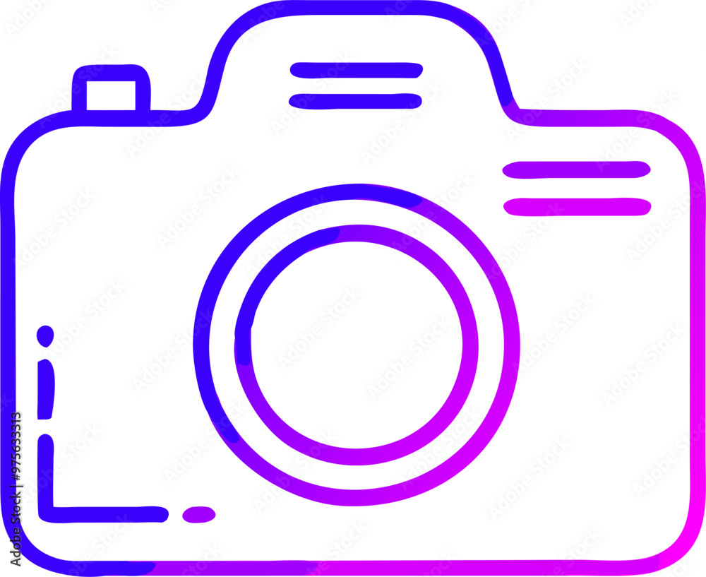 camera logo, icon outline gradient camera logo, icon outline gradient