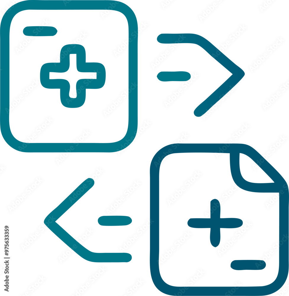 exchange of structured medical information, icon outline gradient exchange of structured medical information, icon outline gradient